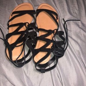 Black and Brown Strappy Sandals